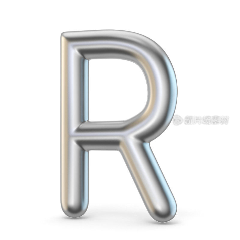金属字母符号。字母R 3 d